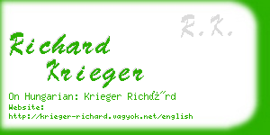 richard krieger business card